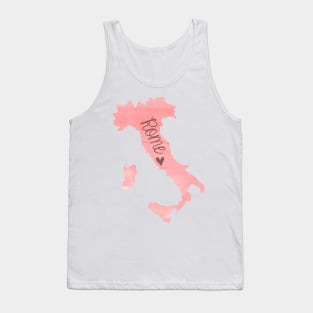 Pink Painted Rome Italy Sticker Tank Top